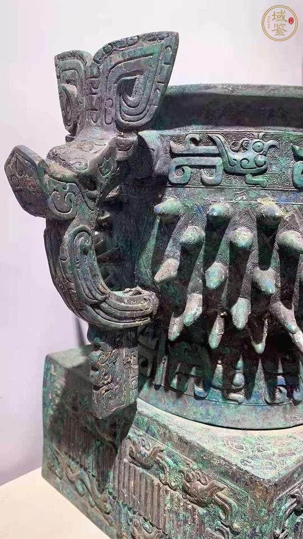 古玩銅器方坐獸耳簋真品鑒賞圖