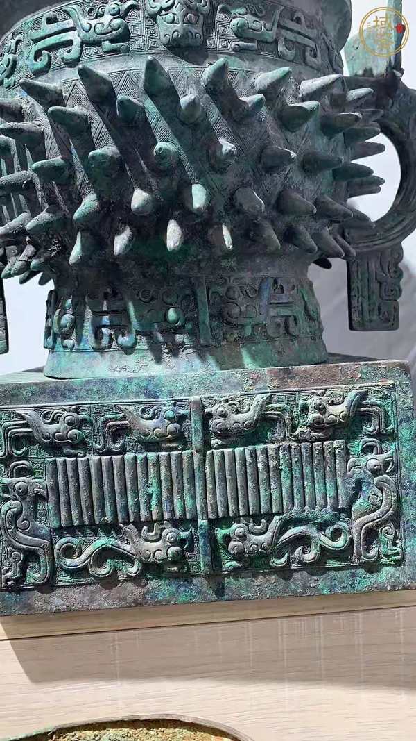 古玩銅器方坐獸耳簋真品鑒賞圖