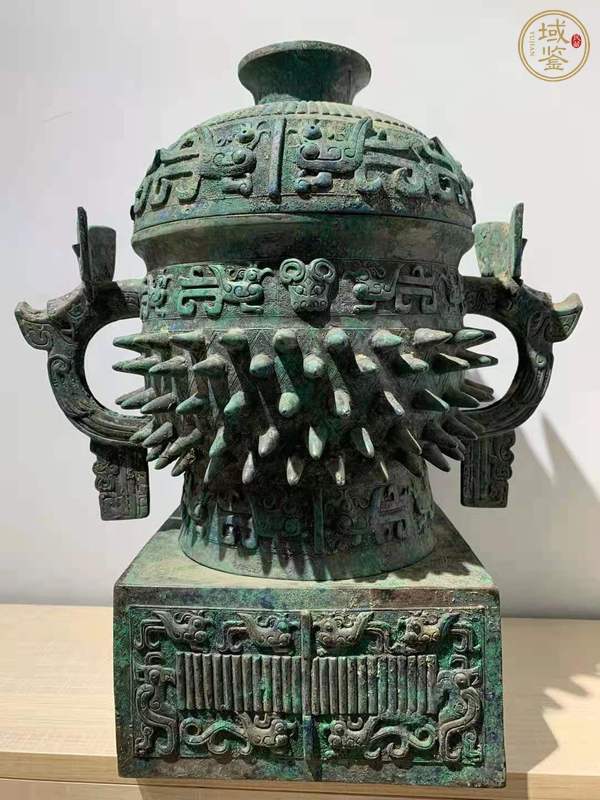 古玩銅器方坐獸耳簋真品鑒賞圖