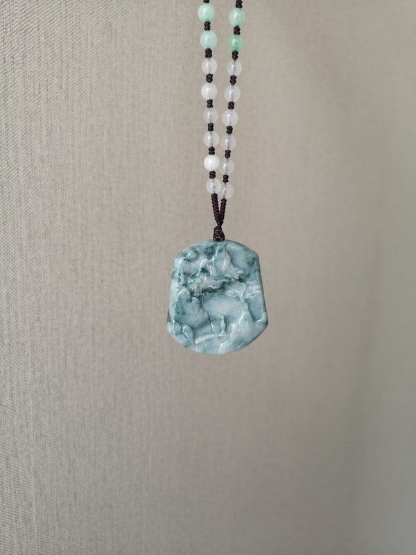 古玩玉器翡翠山水牌拍賣,當前價格678元