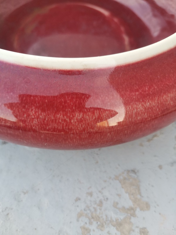 古玩陶瓷紅釉水洗拍賣(mài)，當(dāng)前價(jià)格698元