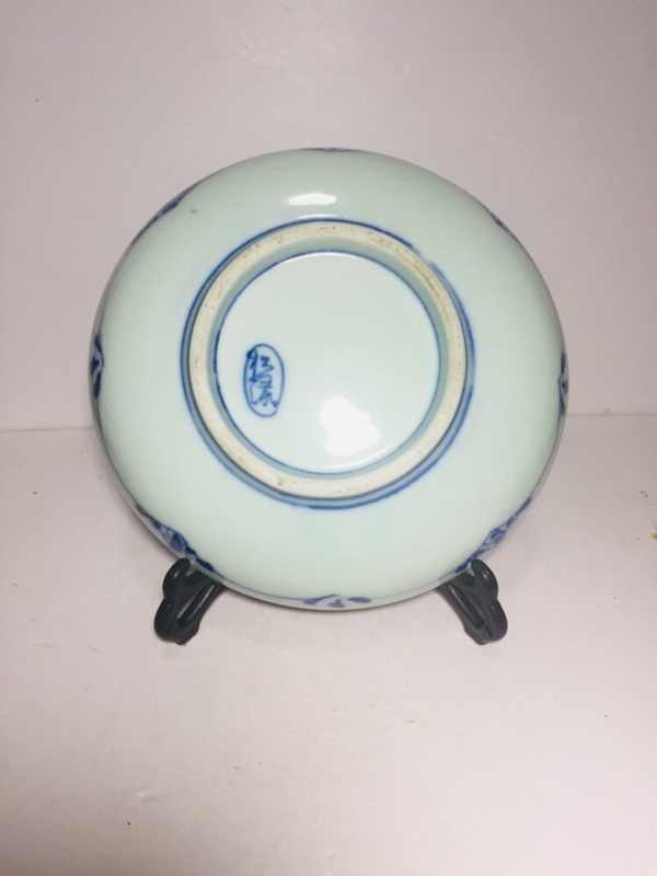 古玩陶瓷纏枝花卉紋青花盤拍賣,當前價格350元