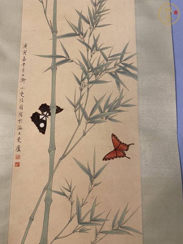 古玩字畫(huà)陸眉款花鳥(niǎo)真品鑒賞圖