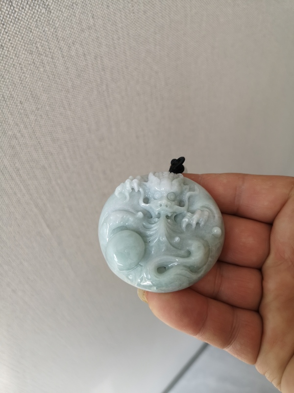古玩玉器翡翠圓龍牌拍賣,當前價格567元