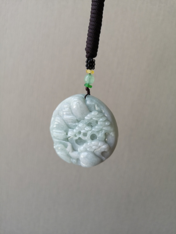 古玩玉器翡翠山水牌拍賣,當前價格580元