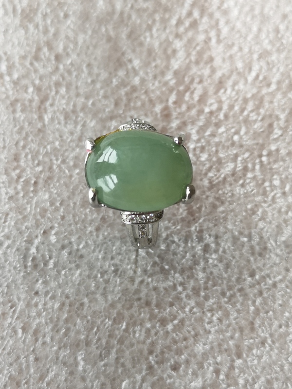 古玩玉器翡翠鑲嵌戒指拍賣,當前價格566元