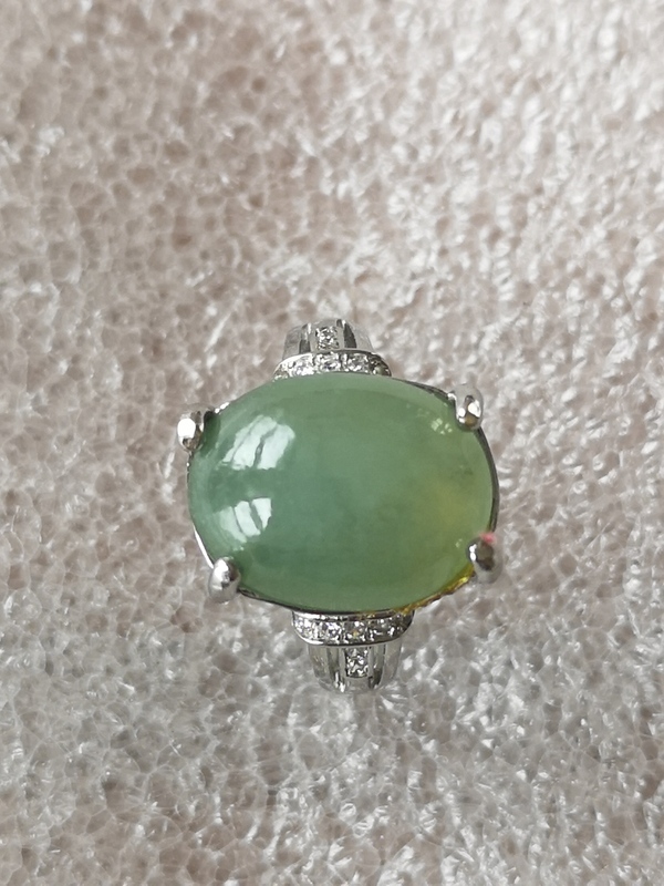 古玩玉器翡翠鑲嵌戒指拍賣,當前價格566元