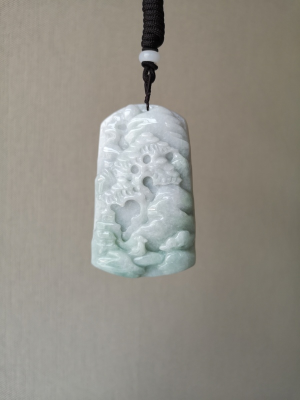 古玩玉器翡翠山水牌拍賣,當(dāng)前價(jià)格680元
