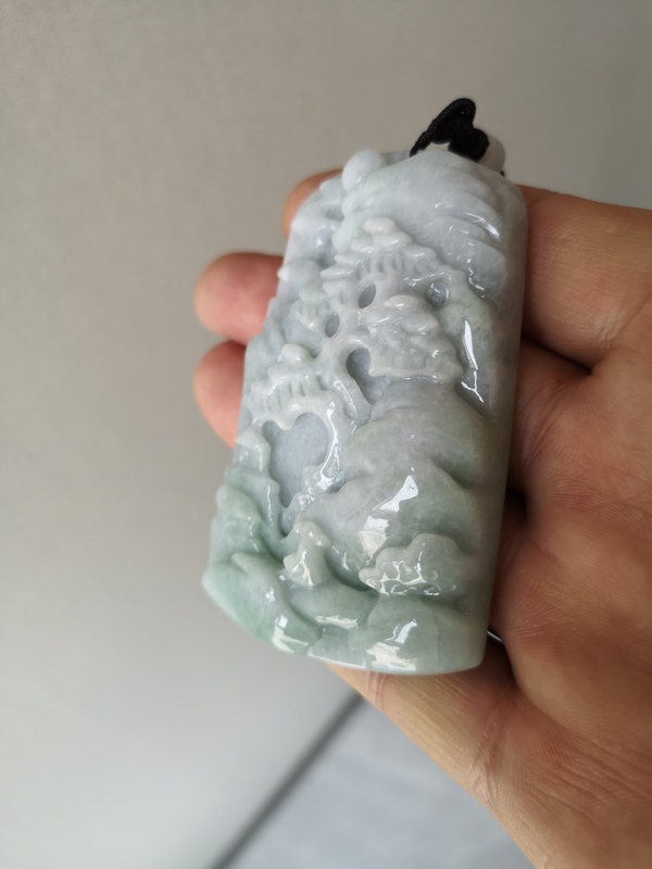 古玩玉器翡翠山水牌拍賣,當(dāng)前價(jià)格680元
