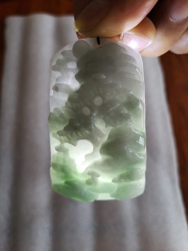 古玩玉器翡翠山水牌拍賣,當(dāng)前價(jià)格680元