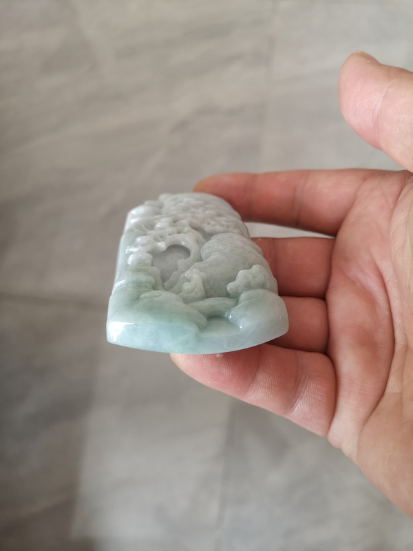古玩玉器翡翠山水牌拍賣,當(dāng)前價(jià)格680元