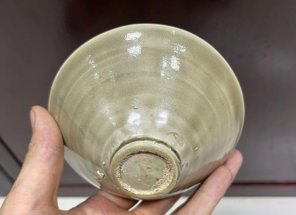 古玩陶瓷宋代,耀州窯,青瓷斗笠盞拍賣,當前價格5555元