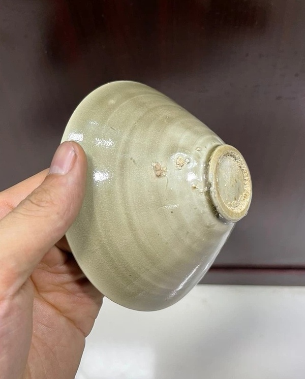 古玩陶瓷宋代,耀州窯,青瓷斗笠盞拍賣,當前價格5555元