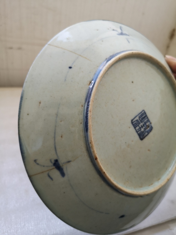 古玩陶瓷青花花卉紋盤拍賣,當前價格580元