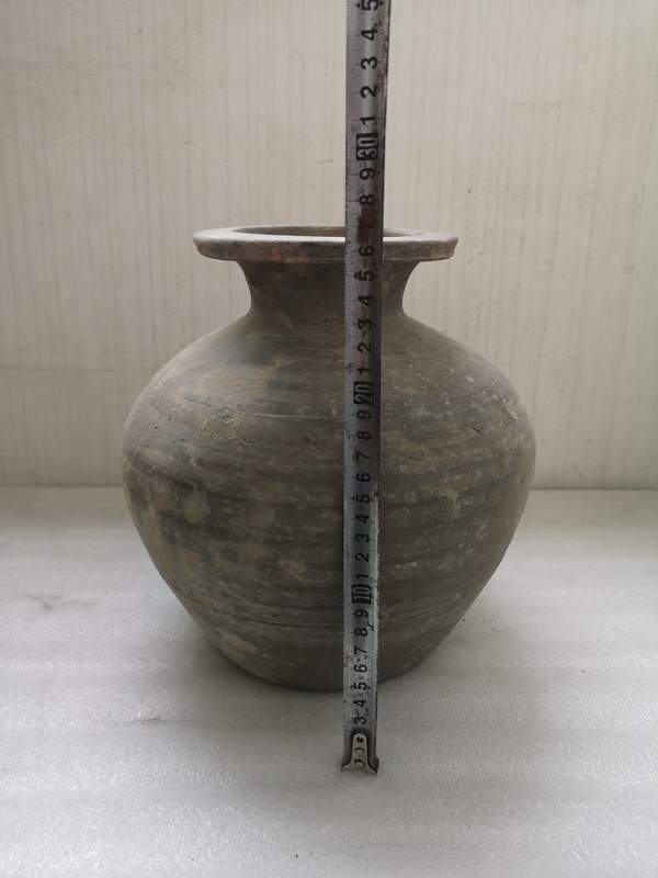 古玩陶瓷灰陶撇口罐拍賣,當前價格850元