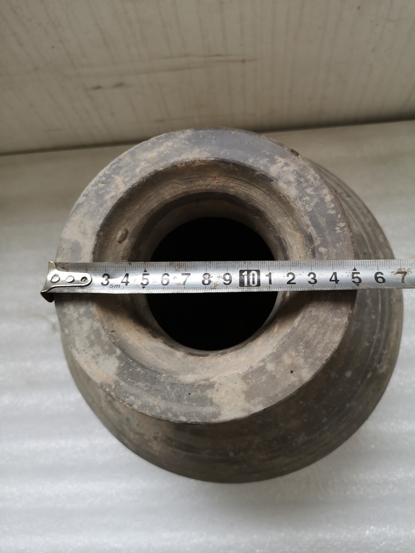 古玩陶瓷灰陶撇口罐拍賣,當前價格850元