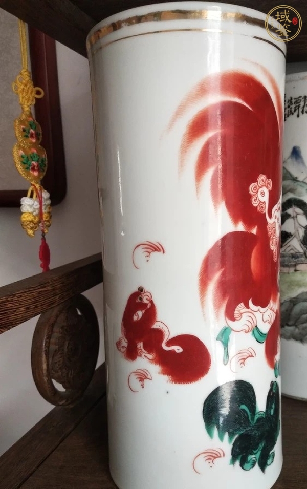 古玩陶瓷粉彩帽筒真品鑒賞圖