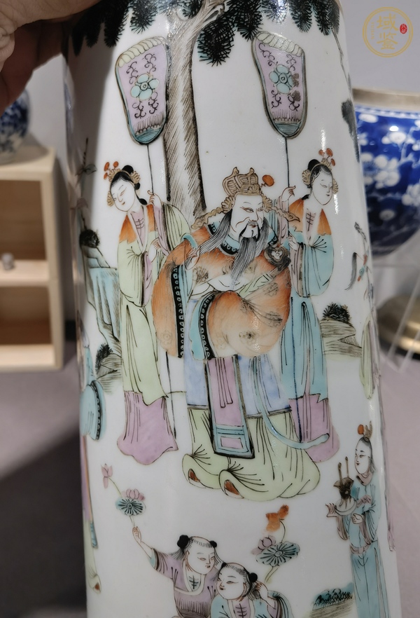 古玩陶瓷粉彩帽筒真品鑒賞圖