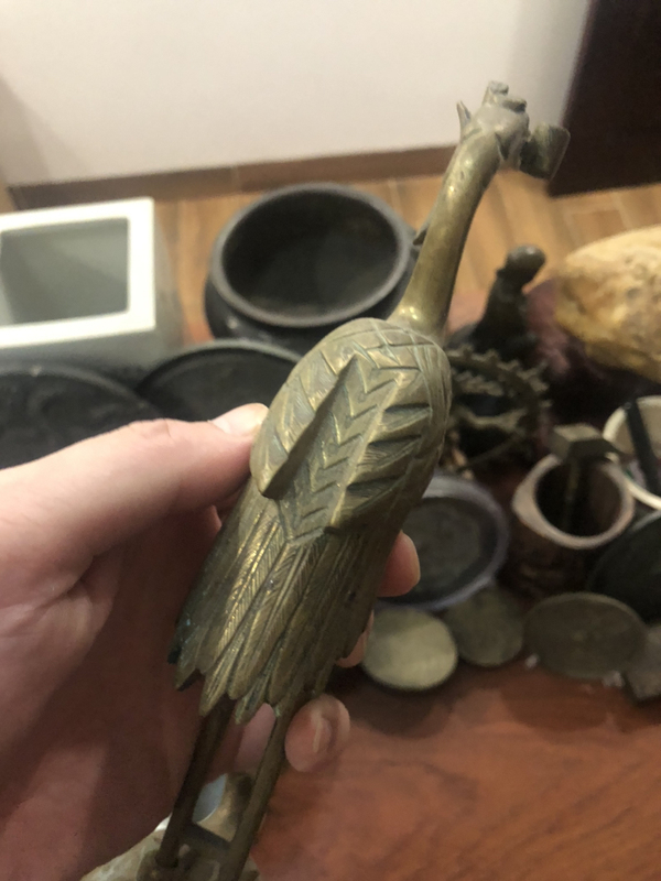 古玩雜項龜鶴齊壽擺件拍賣，當前價格199元