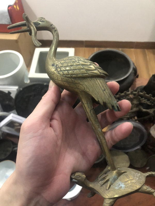 古玩雜項龜鶴齊壽擺件拍賣，當前價格199元