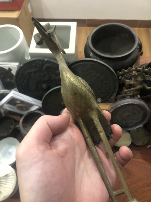 古玩雜項龜鶴齊壽擺件拍賣，當前價格199元