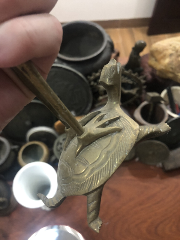 古玩雜項龜鶴齊壽擺件拍賣，當前價格199元