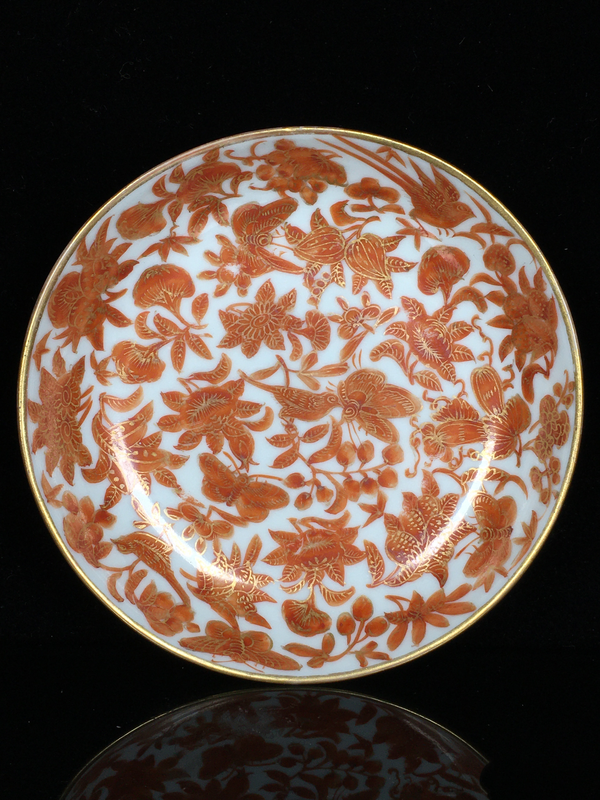 古玩陶瓷【精品】道光描金花鳥紋廣彩盤拍賣,當前價格1480元