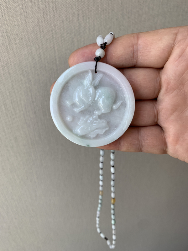古玩玉器翡翠玉兔牌拍賣,當前價格680元