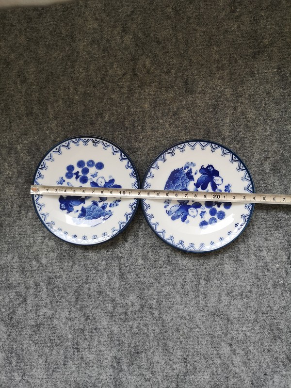 古玩陶瓷荻窯款嬰戲紋青花盤拍賣,當前價格168元