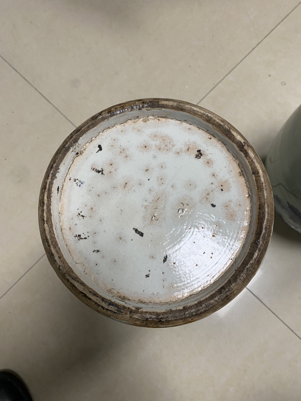 古玩陶瓷清道光 精品青釉青花洞石鳳凰紋大瓶一對(duì)拍賣，當(dāng)前價(jià)格720元