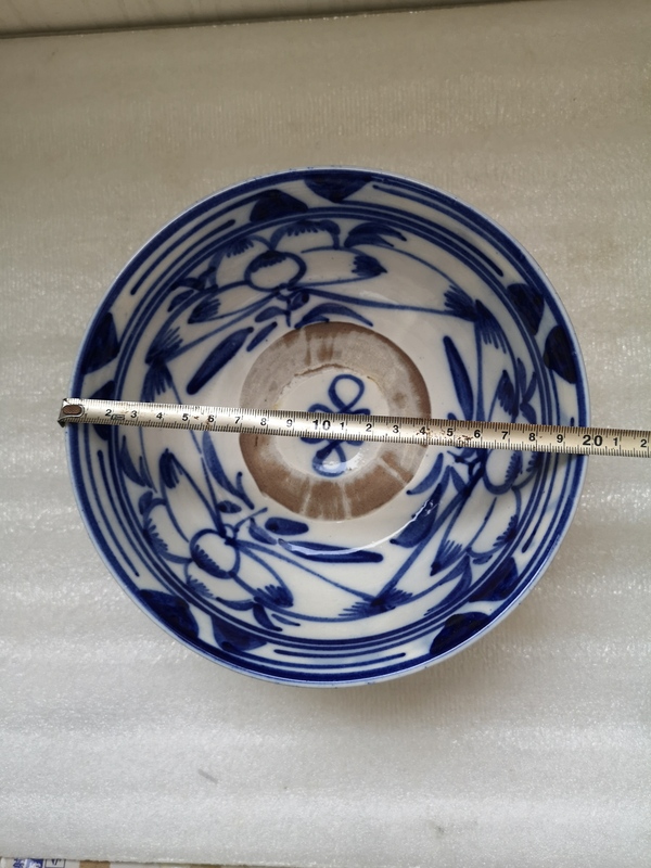 古玩陶瓷磁州窯靑花花卉紋碗拍賣,當前價格550元