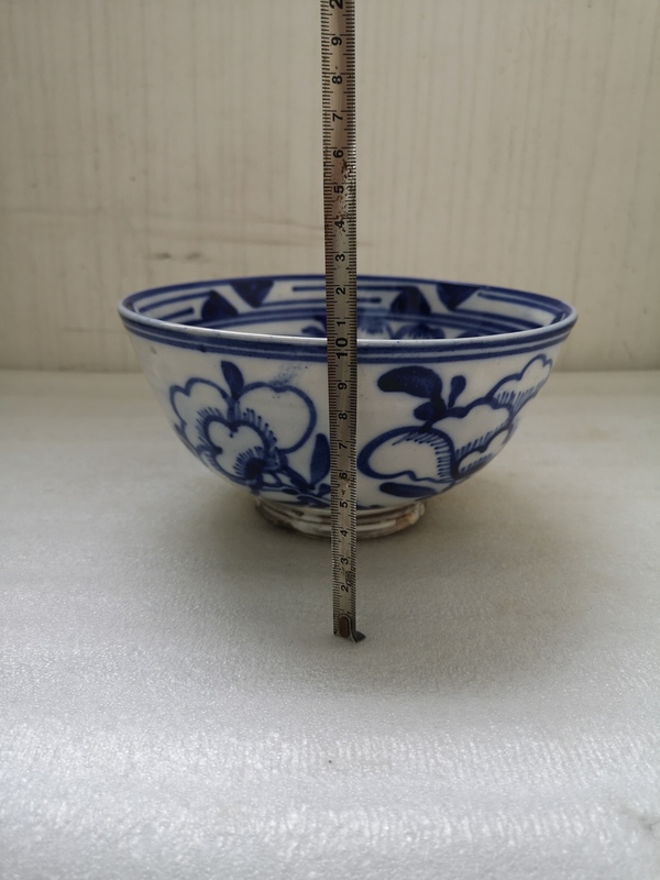 古玩陶瓷磁州窯靑花花卉紋碗拍賣,當前價格550元