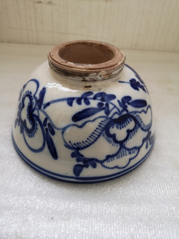 古玩陶瓷磁州窯靑花花卉紋碗拍賣,當前價格550元