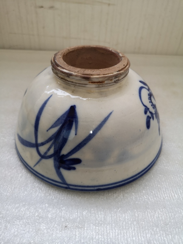 古玩陶瓷磁州窯靑花花卉紋碗拍賣,當前價格550元