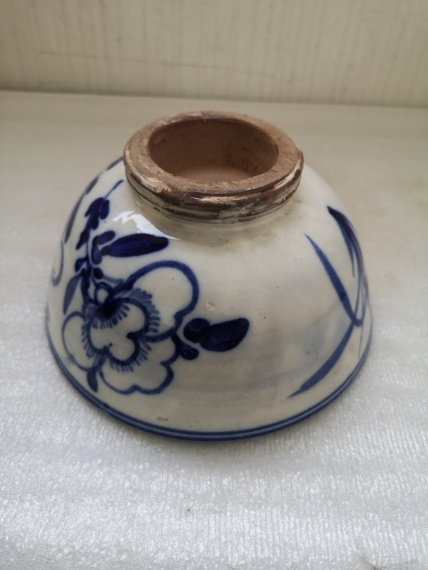 古玩陶瓷磁州窯靑花花卉紋碗拍賣,當前價格550元