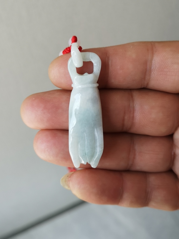 古玩玉器翡翠佛手(福壽)掛件拍賣,當前價格167元