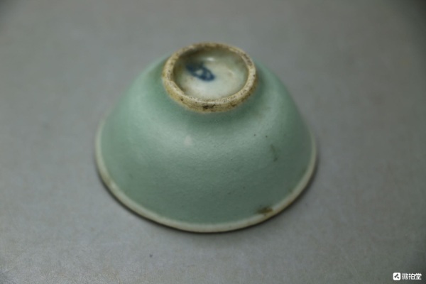 古玩陶瓷豆青釉青花杯拍卖，当前价格168元