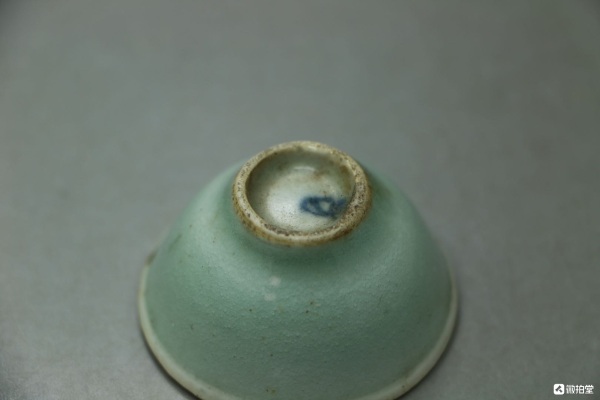 古玩陶瓷豆青釉青花杯拍卖，当前价格168元