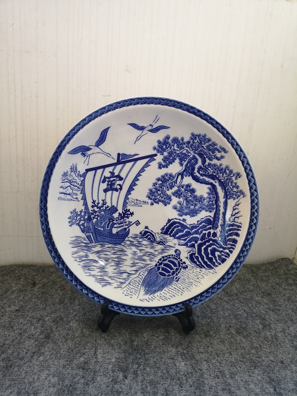 古玩陶瓷青花盤拍賣,當前價格398元