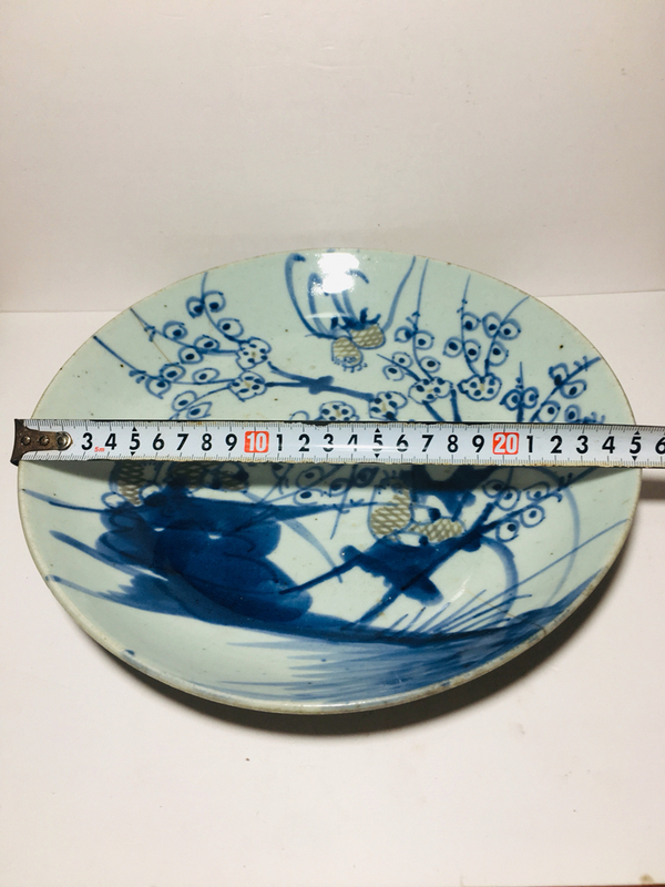 古玩陶瓷(精美細路)青花釉里紅喜上眉梢紋大盤拍賣,當前價格888元