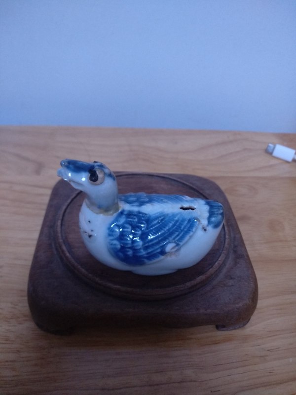 古玩陶瓷平臺保真明.青花蘆雁水滴拍賣,當前價格888元