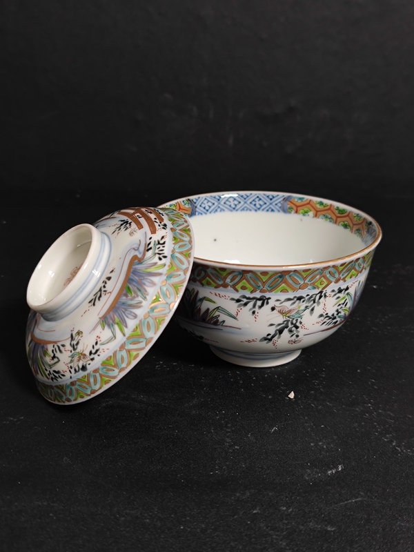 古玩陶瓷青花加彩描金蓋碗拍賣,當前價格1600元