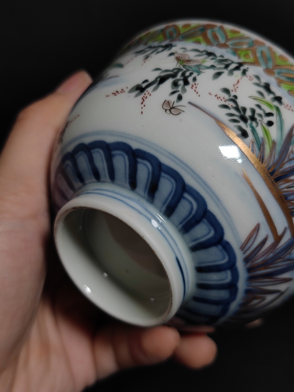 古玩陶瓷青花加彩描金蓋碗拍賣,當前價格1600元