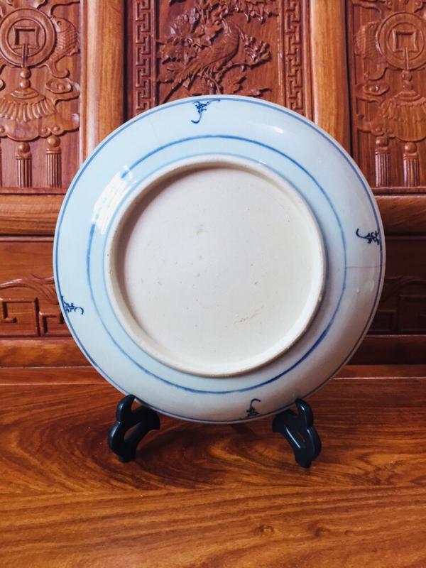 古玩陶瓷太陽花福字青花盤拍賣,當前價格1380元