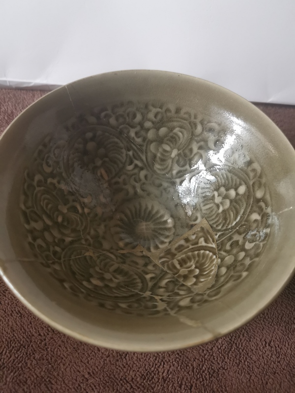 古玩陶瓷北宋,耀州窯團(tuán)菊紋斗笠盞拍賣(mài),當(dāng)前價(jià)格4444元