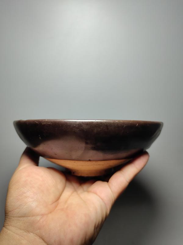 古玩陶瓷金元耀州窯醬紅釉大碗(墨書款)拍賣,當前價格2800元