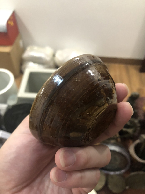 古玩陶瓷清代褐釉盞(2個)拍賣,當前價格199元
