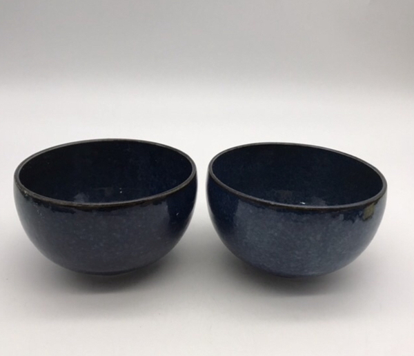 古玩陶瓷藍釉小碗拍賣,當前價格120元