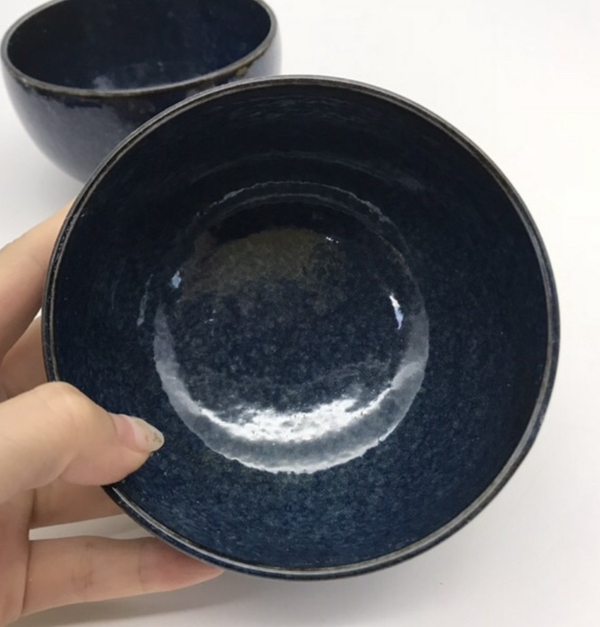 古玩陶瓷藍釉小碗拍賣,當前價格120元