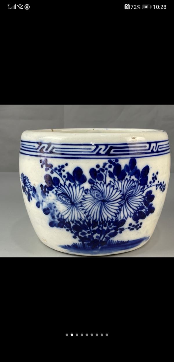 古玩陶瓷清代青花花卉卷缸拍賣,當(dāng)前價格1999元